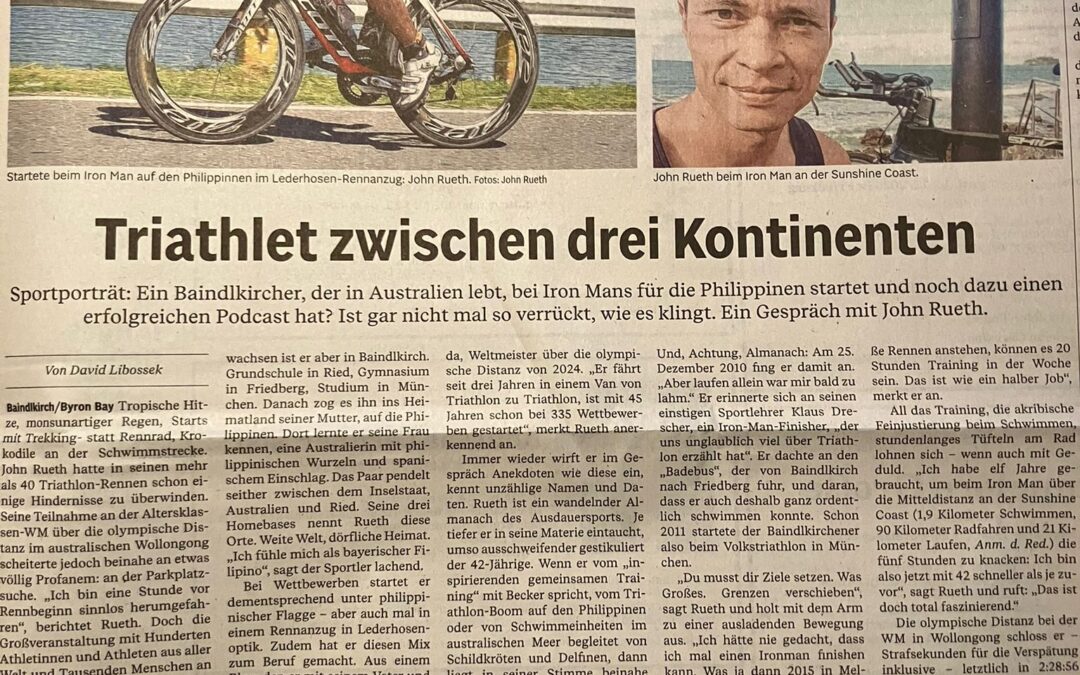 Triathlet John Rüth in der Friedberger Allgemeinen